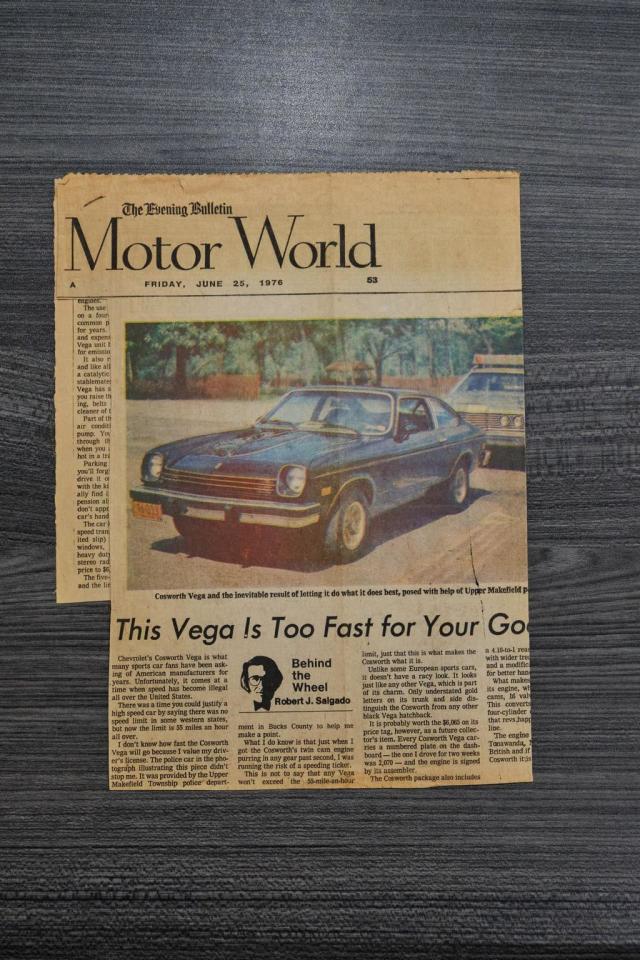 1975 Chevrolet Vega Cosworth 1 Owner, 45,000 Original Miles, 4 Speed