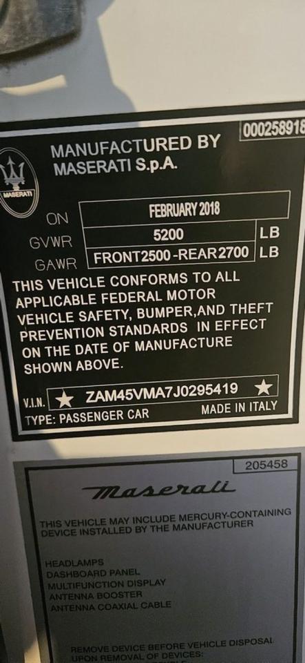 2018 Maserati GranTurismo Convertible MC 4.7L