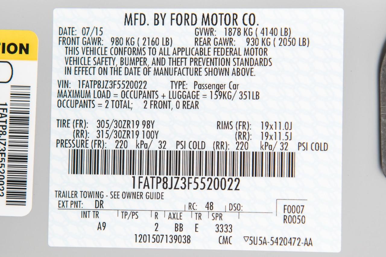 2015 Ford Mustang Shelby GT350R