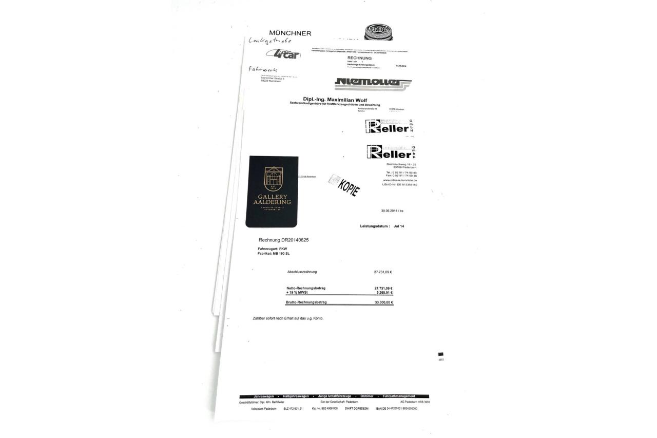 1962 Mercedes - Benz Mercedes Benz 190 SL &ldquo;Wei&szlig;&shy;grau &uuml;ber Rot&rdquo;