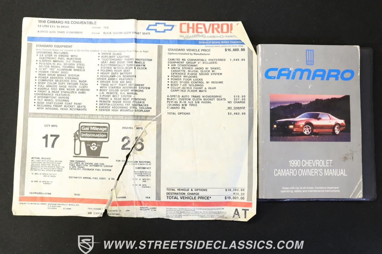 1990 Chevrolet Camaro RS Convertible