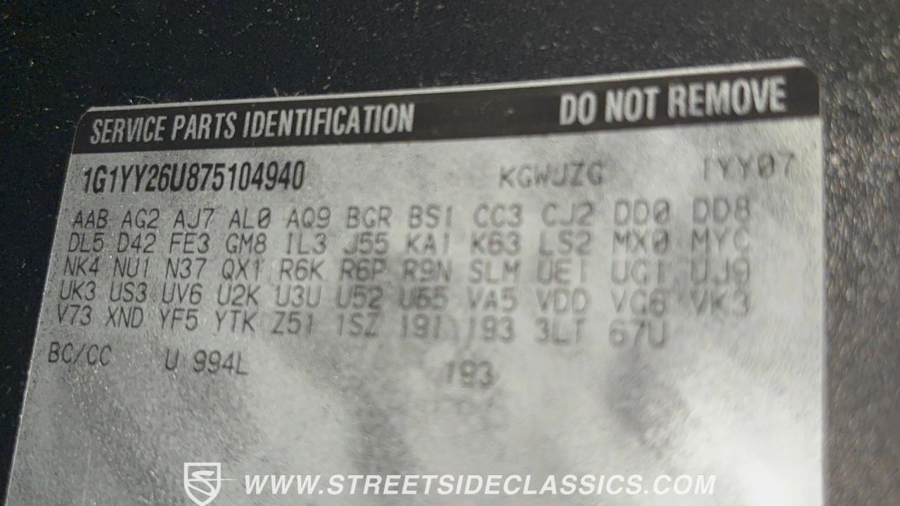 2007 Chevrolet Corvette 3LT Z51 Supercharged