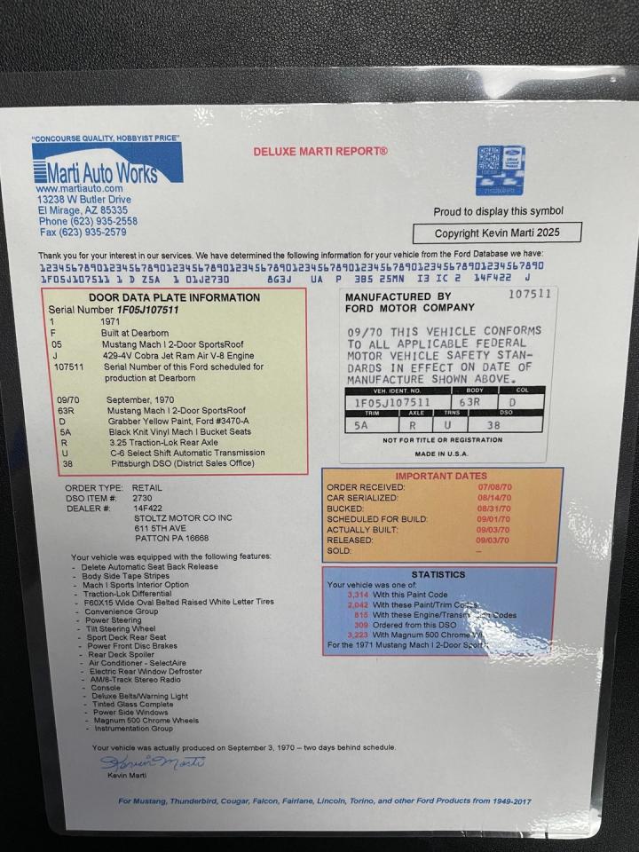1971 Ford Mustang Mach One Fastback 429