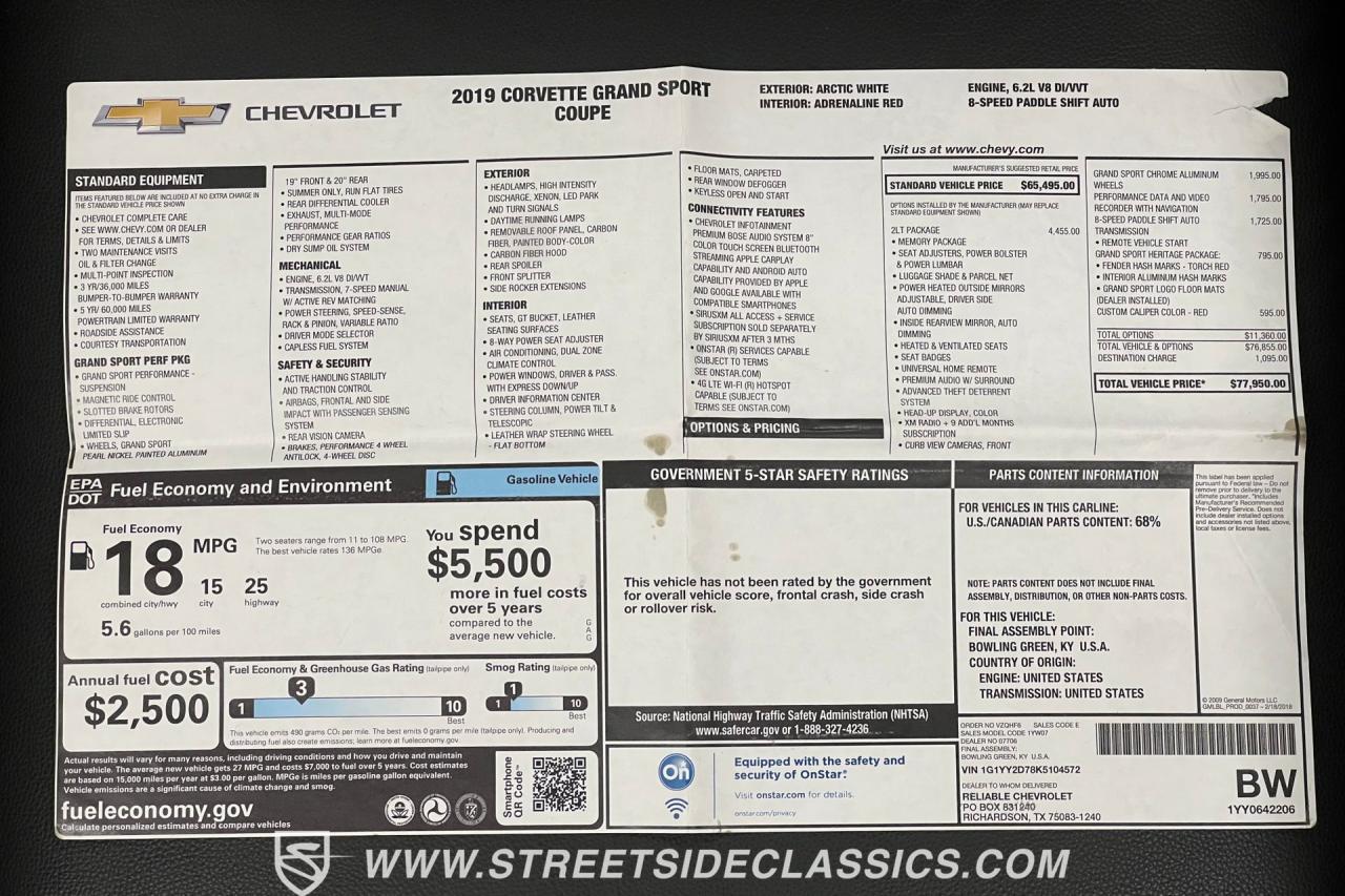 2019 Chevrolet Corvette Grand Sport 2LT