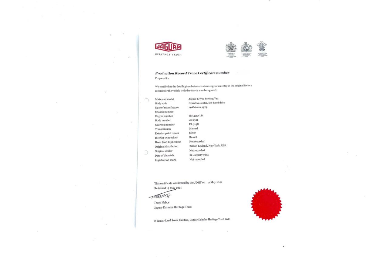 1974 Jaguar E-Type V12 Roadster &ldquo;Manual gearbox&rdquo;