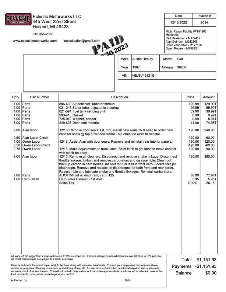 1967 Austin - Healey 3000