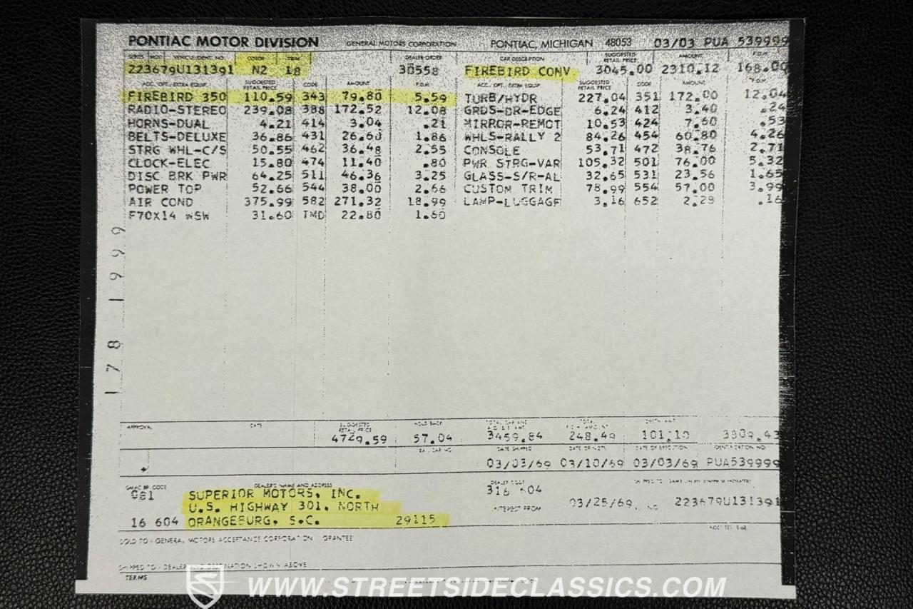 1969 Pontiac Firebird Convertible