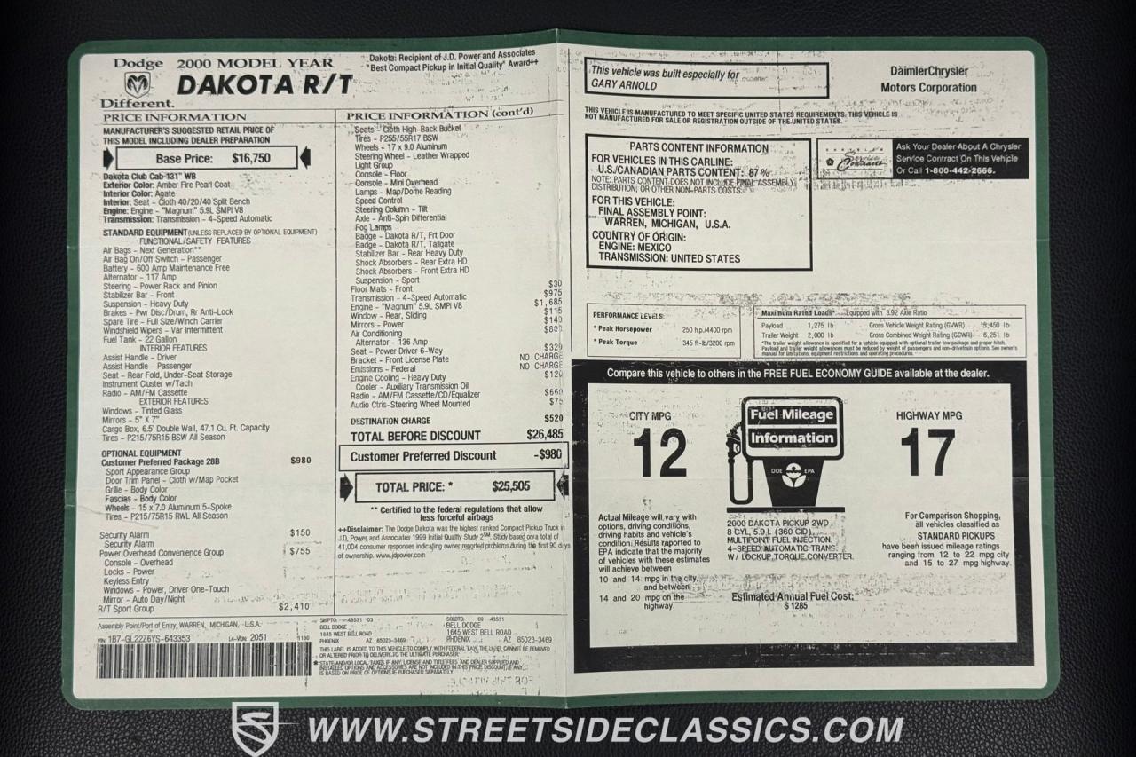 2000 Dodge Dakota R/T Supercharged