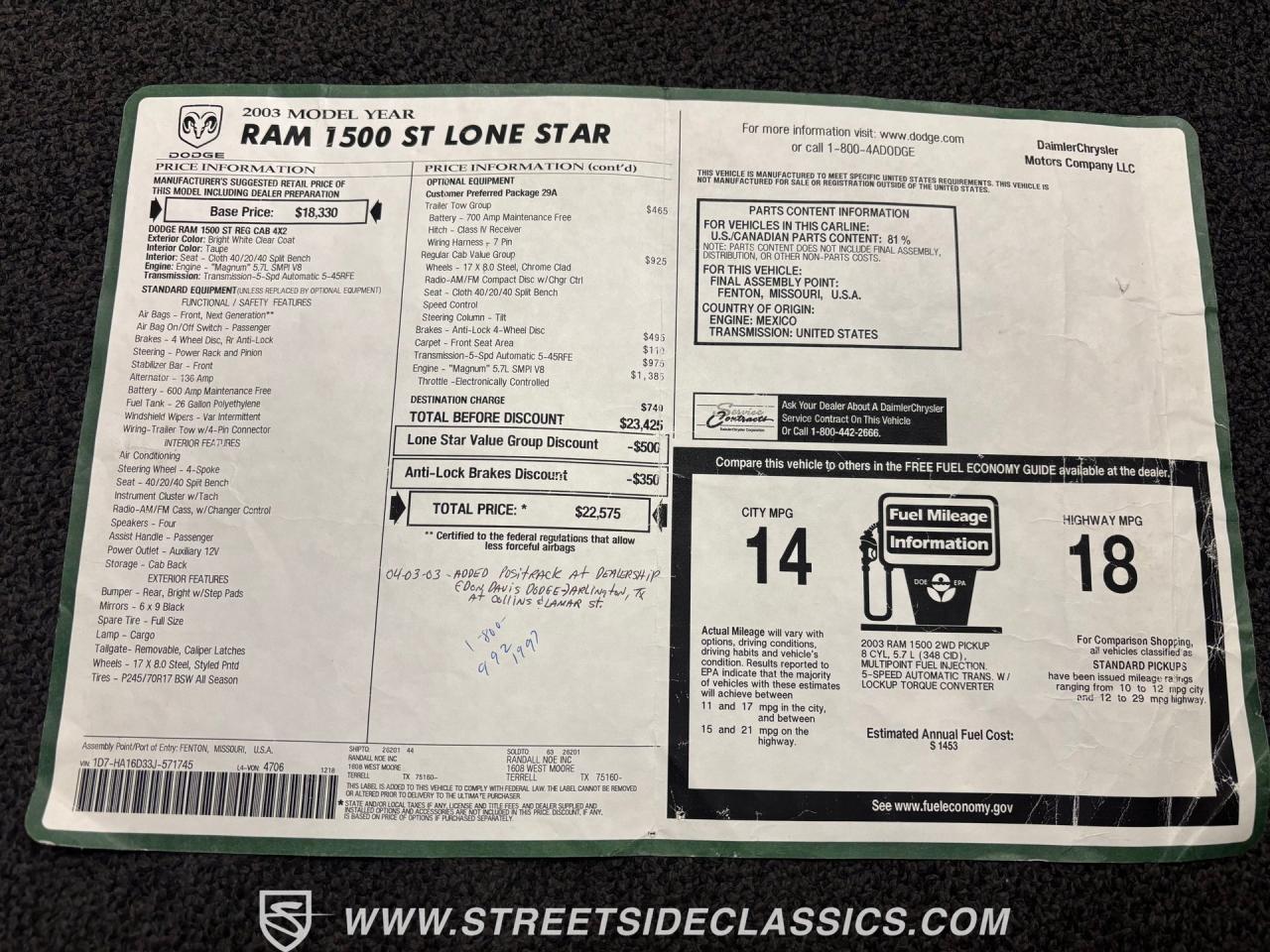 2003 Dodge Ram 1500 ST Hemi Conversion