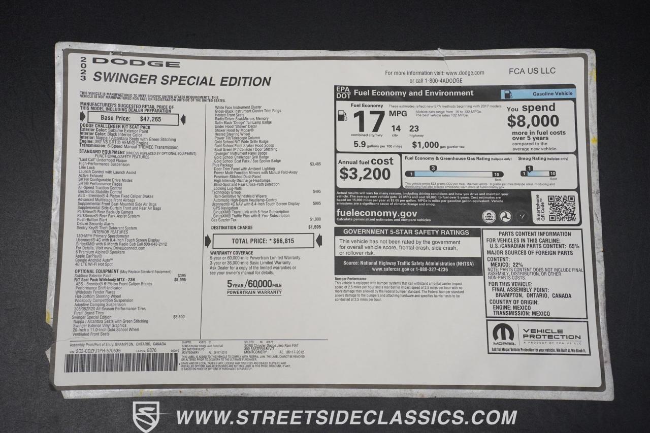 2023 Dodge Challenger R/T Scat Pack Swinger Edition