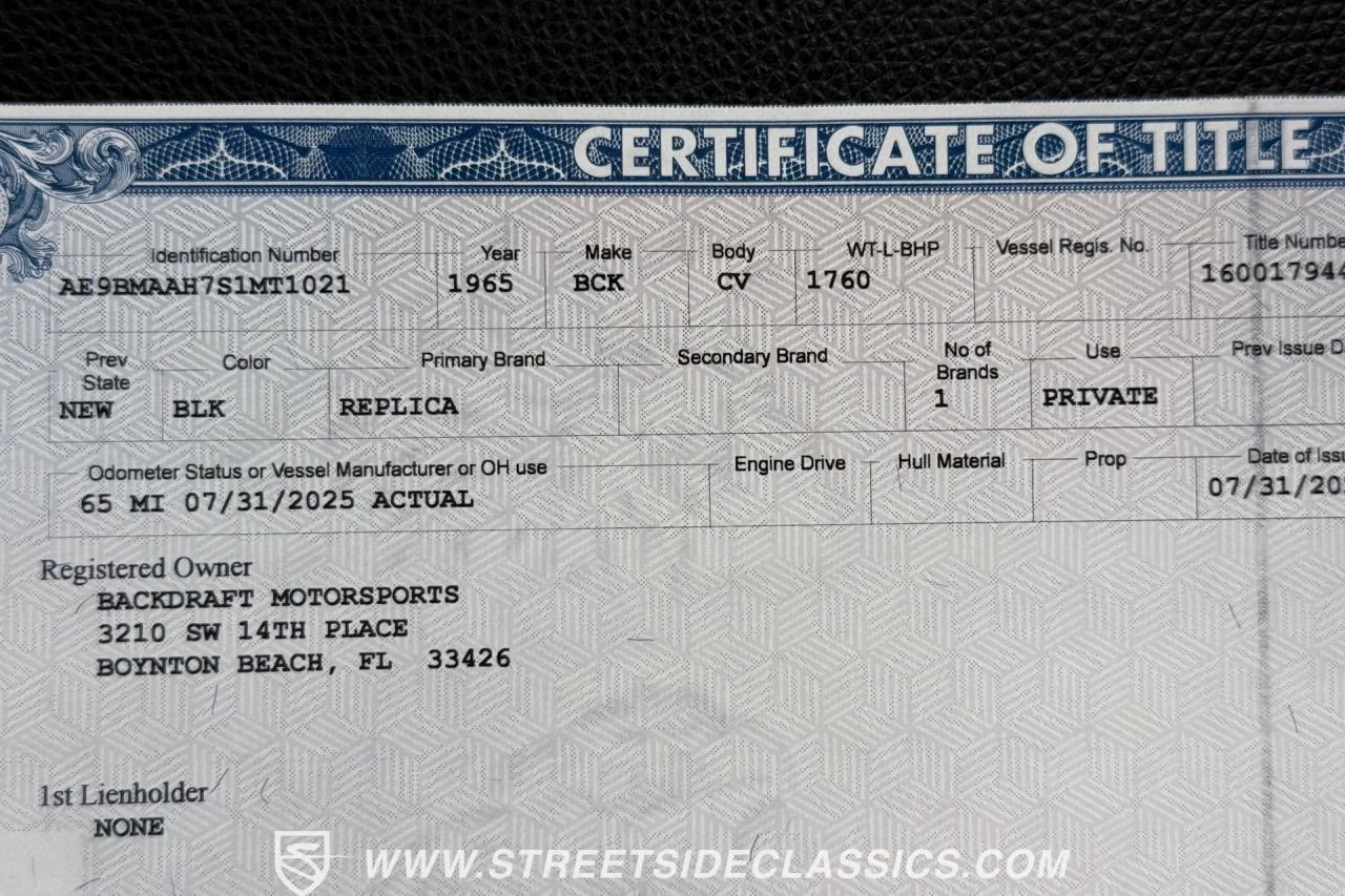 1965 Shelby Cobra 427 Backdraft