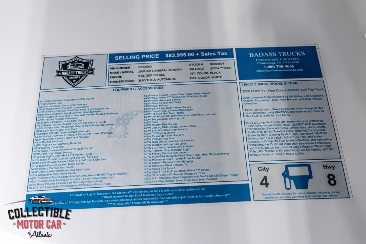 2006 Am General Humvee M1097R1