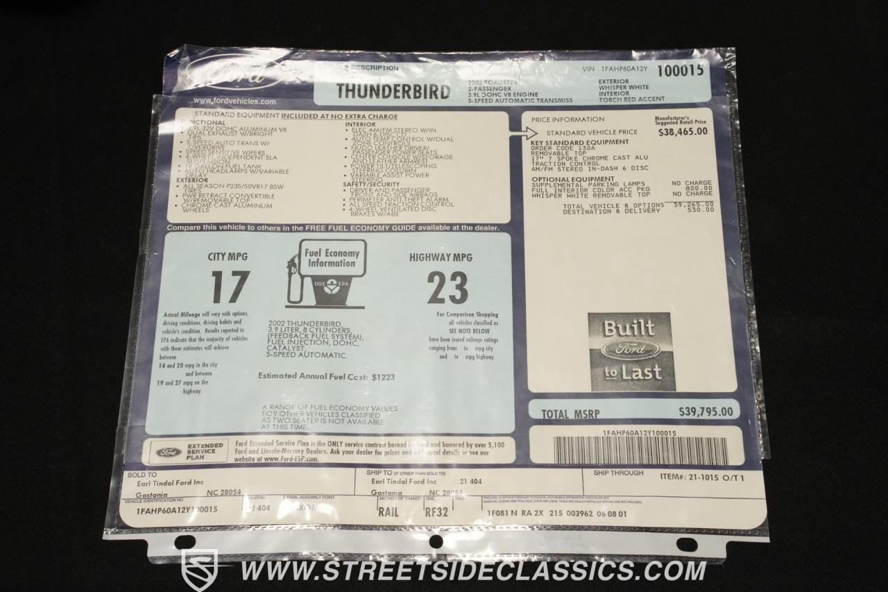 2002 Ford Thunderbird Convertible