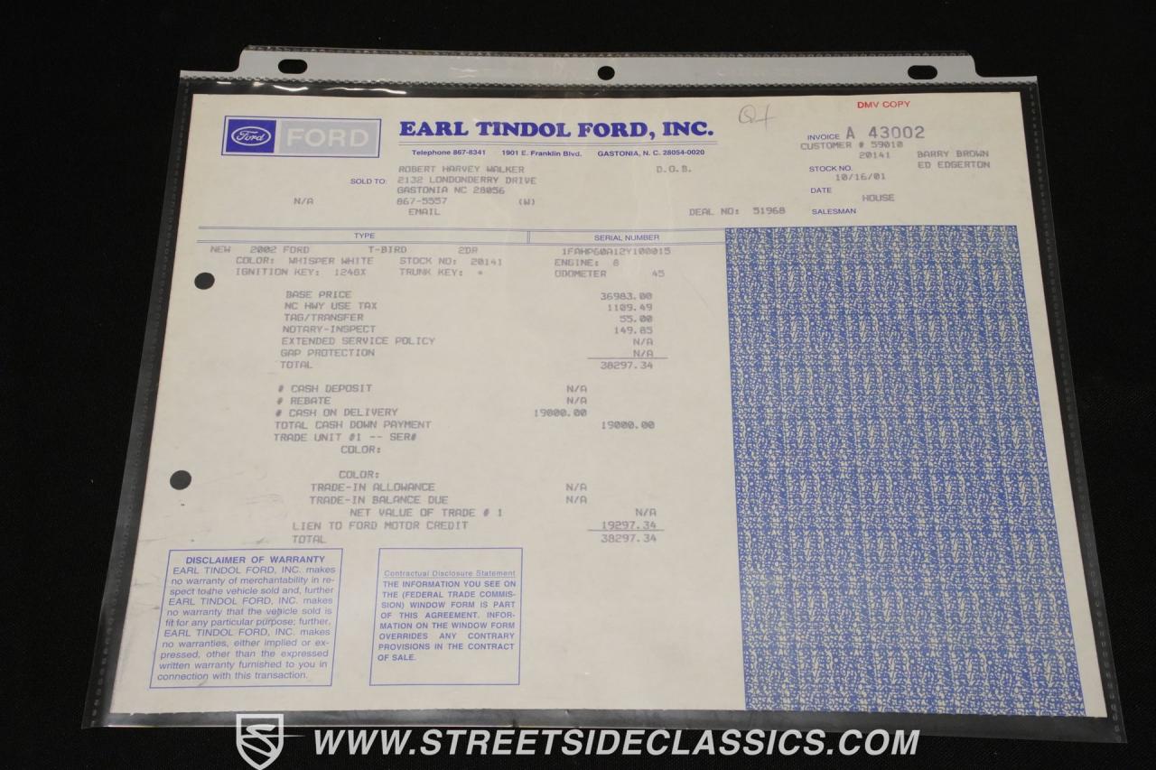 2002 Ford Thunderbird Convertible