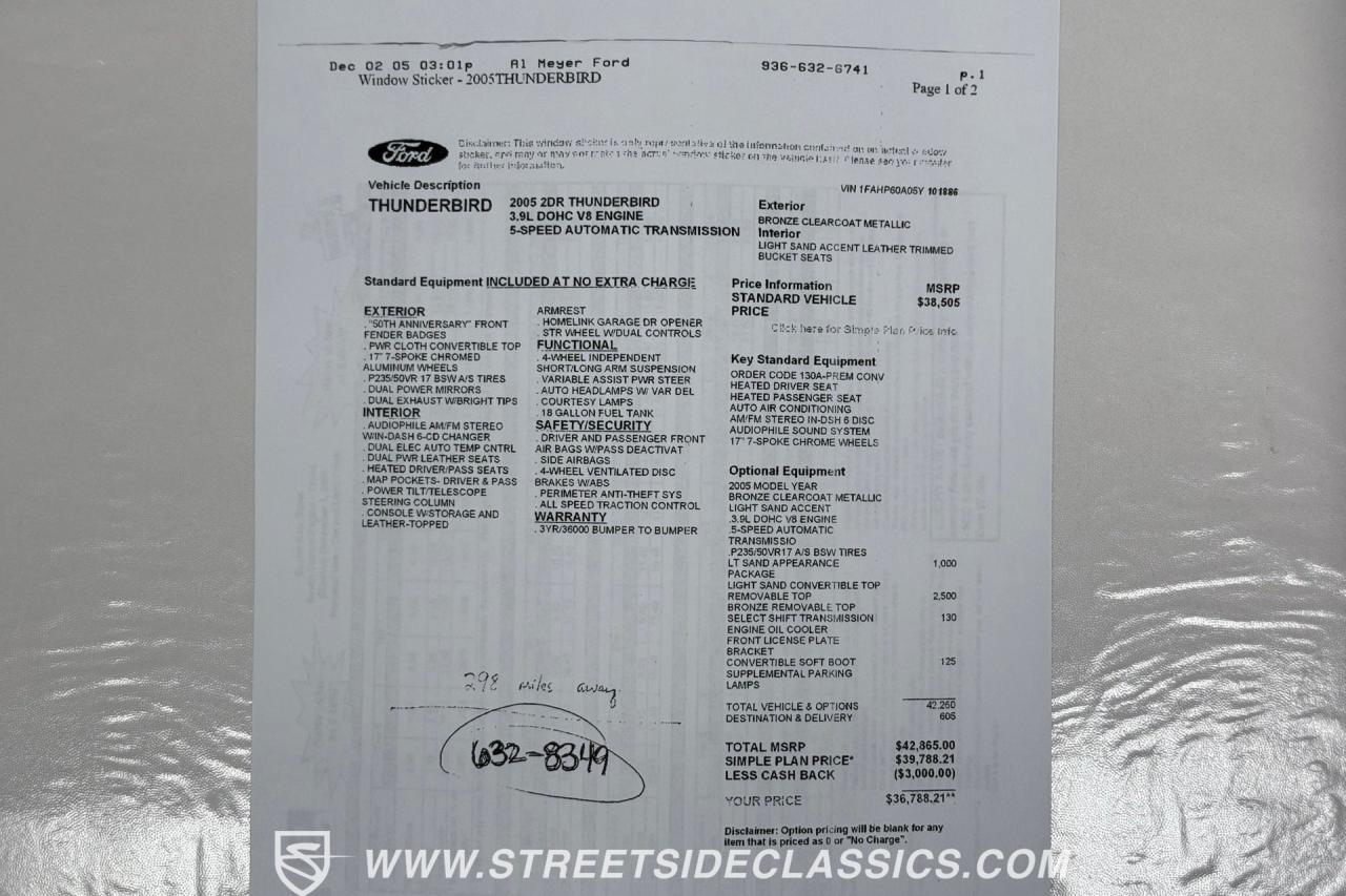2005 Ford Thunderbird
