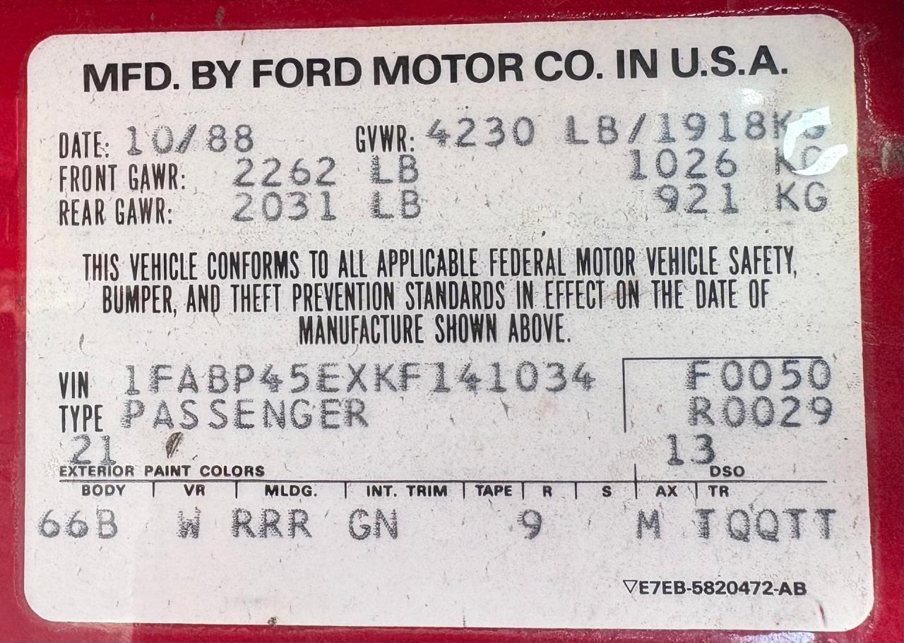 1989 Ford Mustang GT Convertible