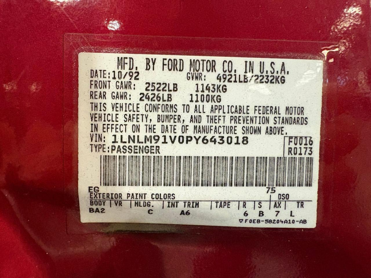 1993 Lincoln Mark VIII