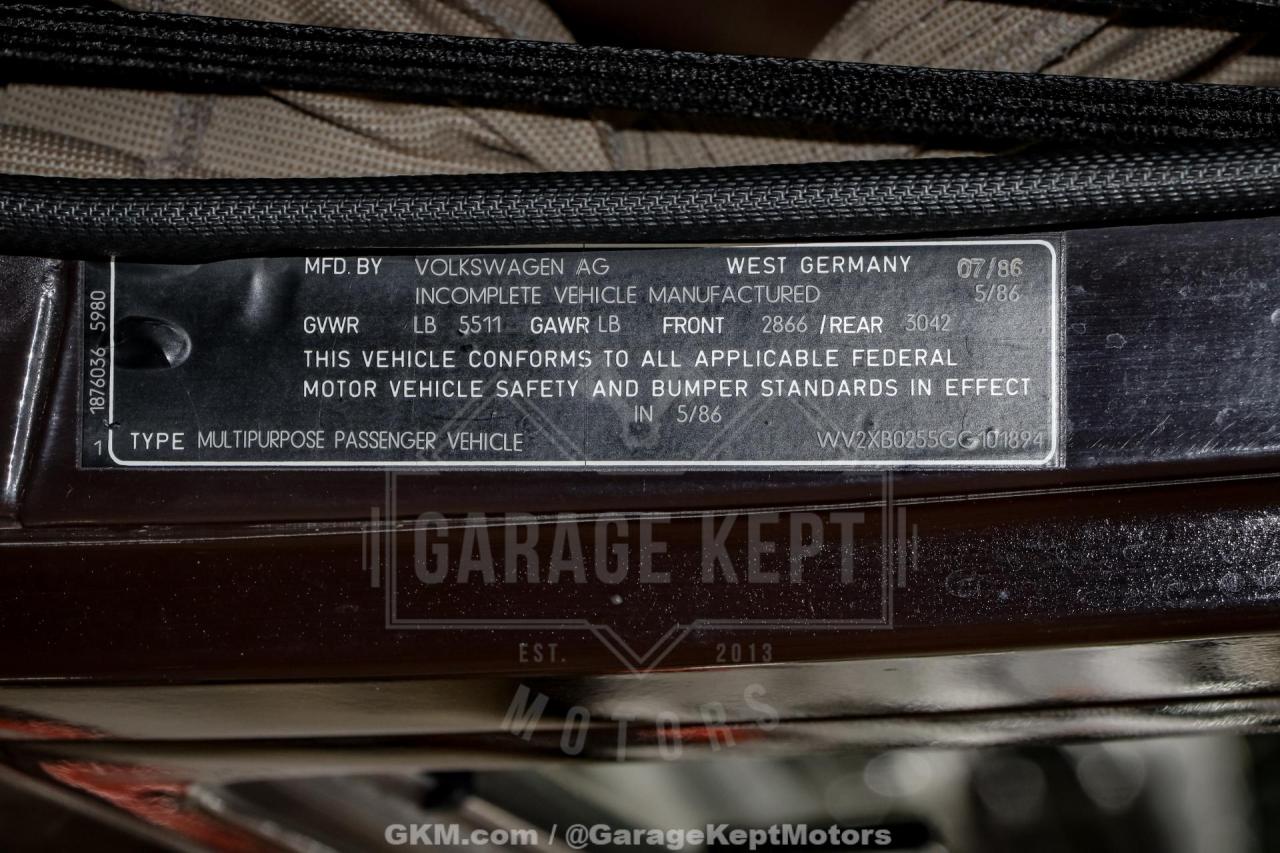 1986 Volkswagen Vanagon Westfalia Weekender Wolfsburg Syncro