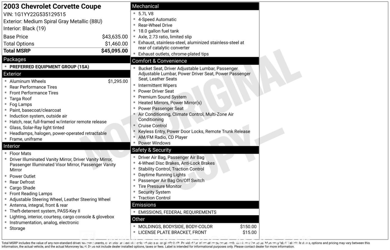 2003 Chevrolet Corvette