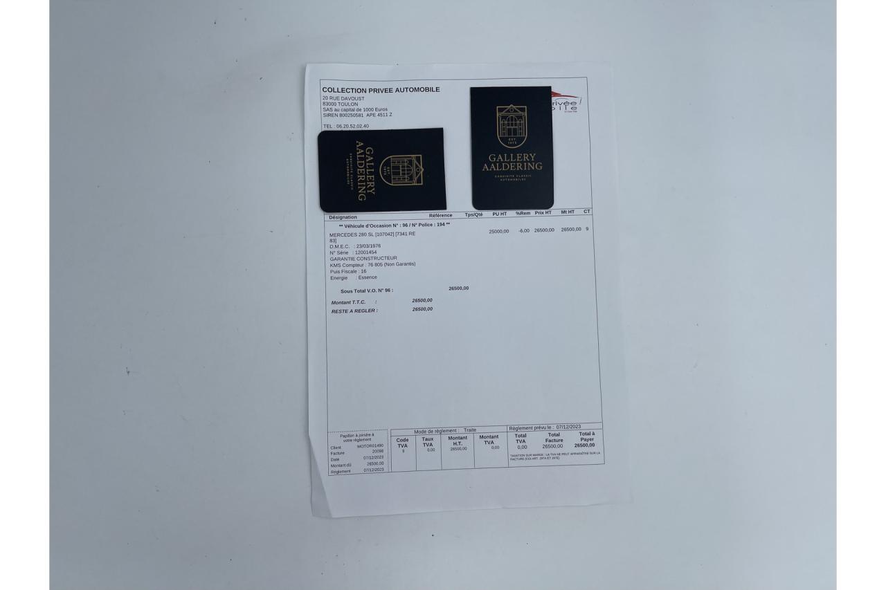 1976 Mercedes - Benz Mercedes Benz 280 SL &ldquo;First lacquer&rdquo;