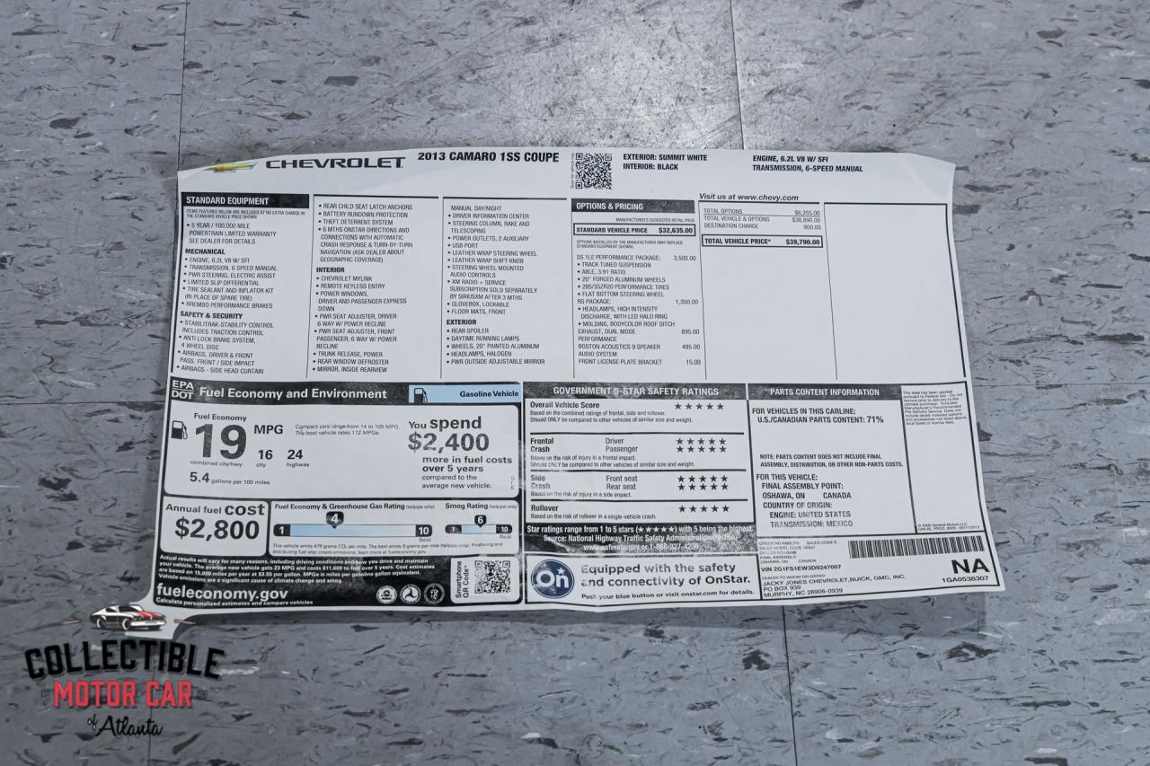 2013 Chevrolet Camaro SS 1LE