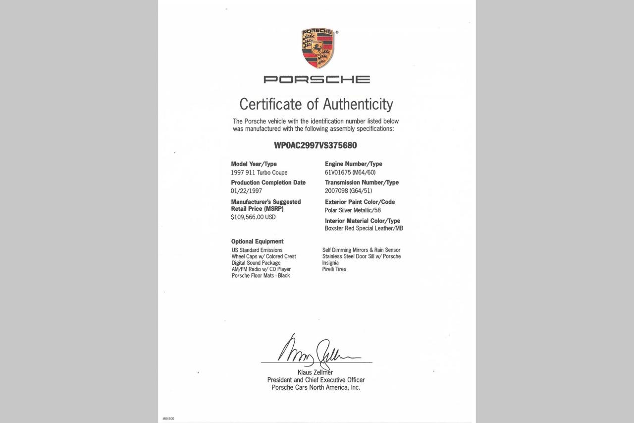 1997 Porsche 911 Turbo 1997 Porsche 911 Turbo