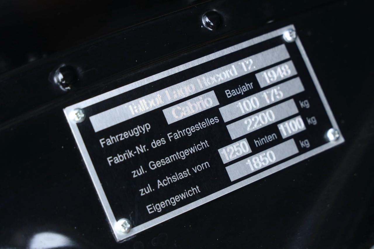 1948 Talbot T26 Record Cabriolet by Graber &ldquo;Exceptional restoration&rdquo;