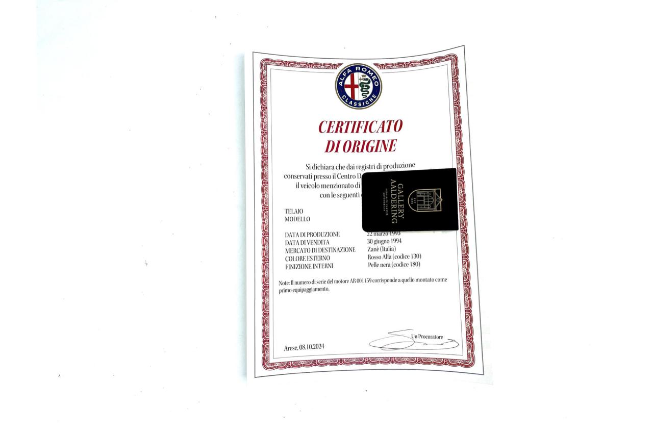 1995 Alfa Romeo RZ Zagato No.077 &ldquo;37.000 kms&rdquo;