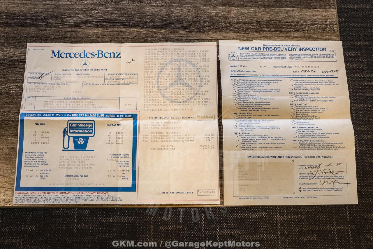 1988 Mercedes - Benz 420-Class