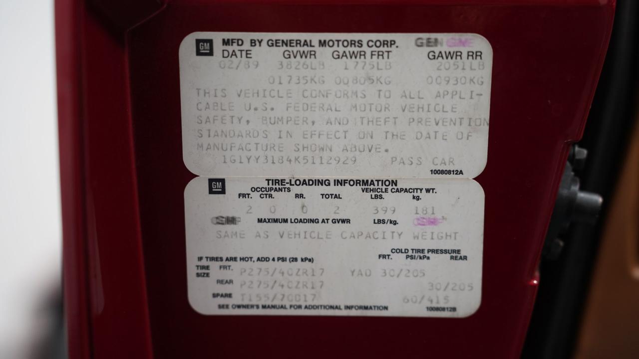 1989 Chevrolet Corvette Convertible