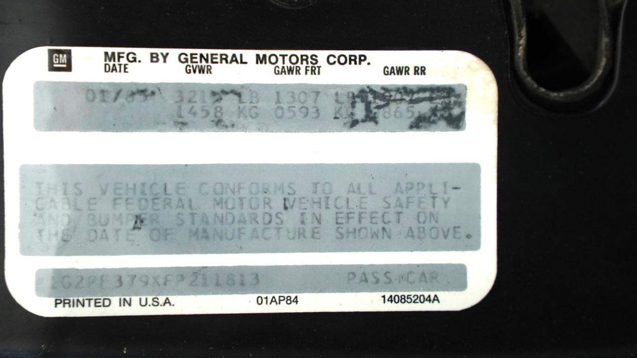 1985 Pontiac Fiero SE