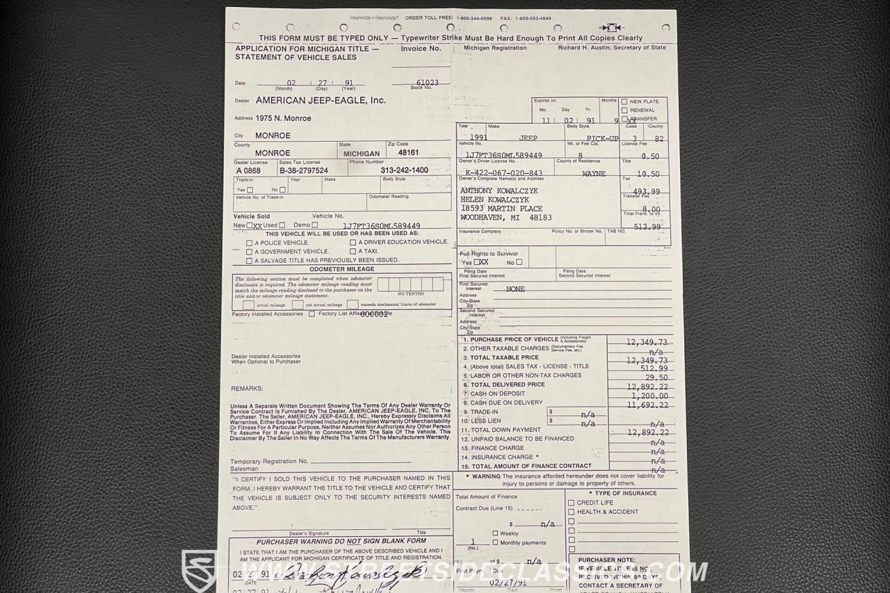 1991 Jeep Comanche Pioneer