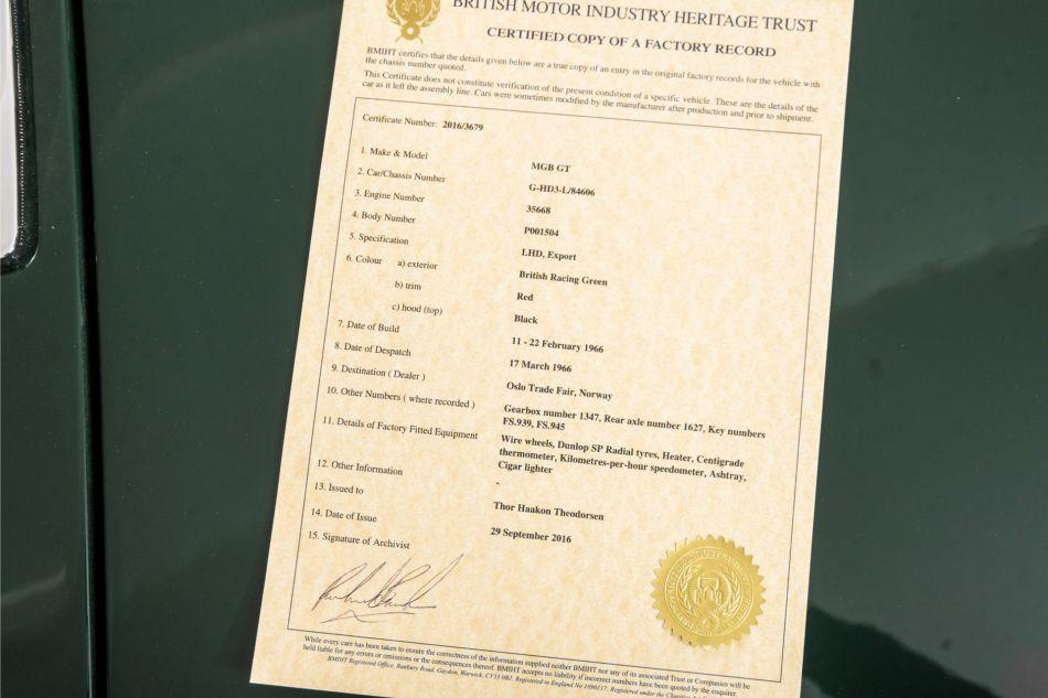 1966 MG BGT MGB GT