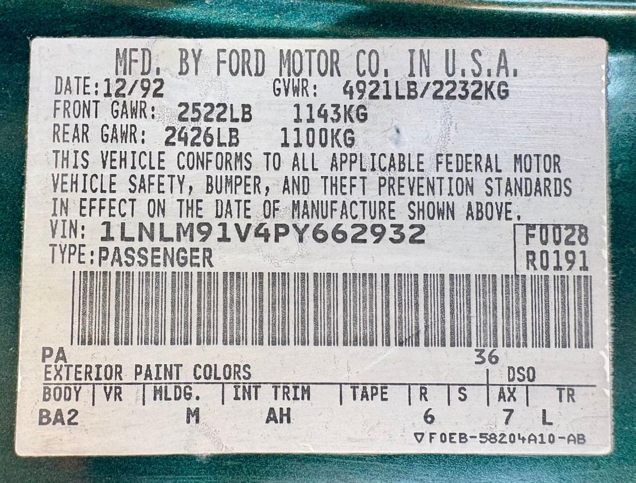 1993 Lincoln Mark VIII