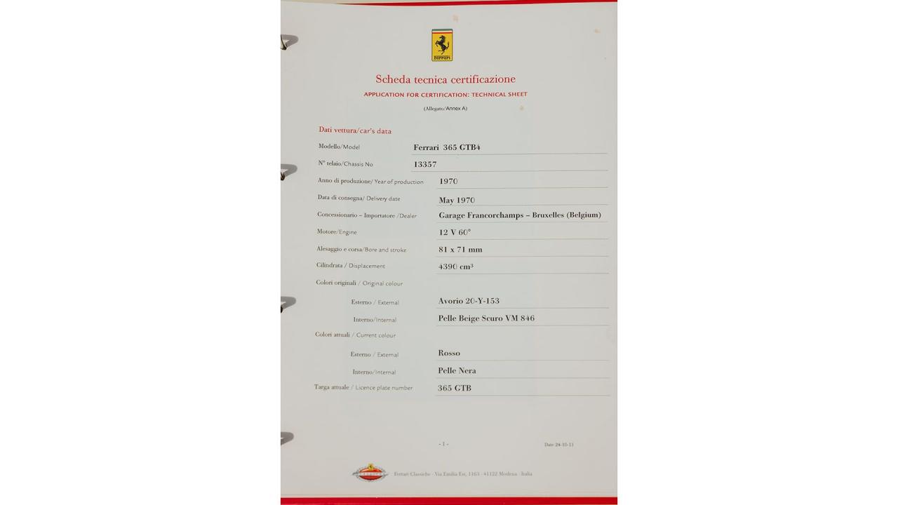 1970 Ferrari 365 GTB/4 Daytona &ldquo;Plexi&rdquo;