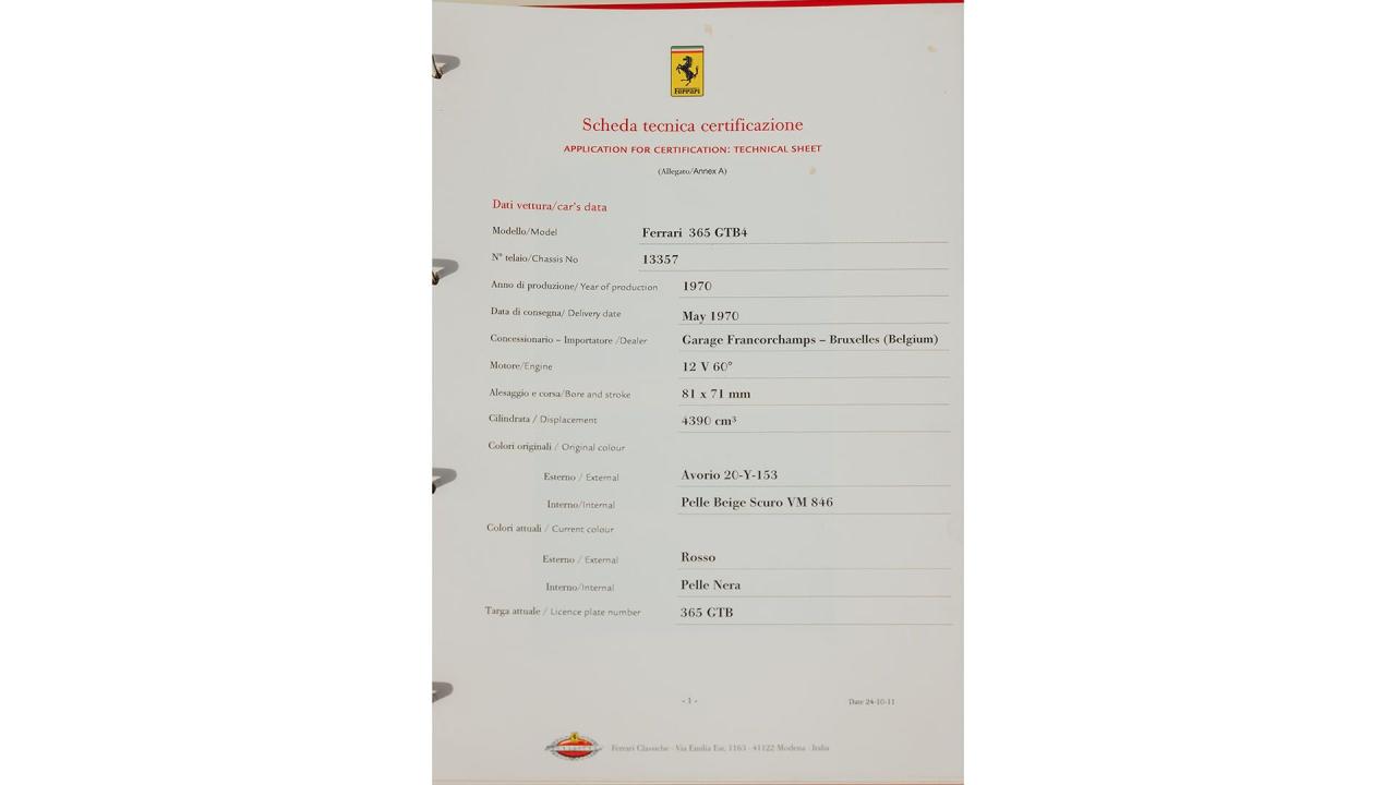 1970 Ferrari 365 GTB/4 Daytona &ldquo;Plexi&rdquo;