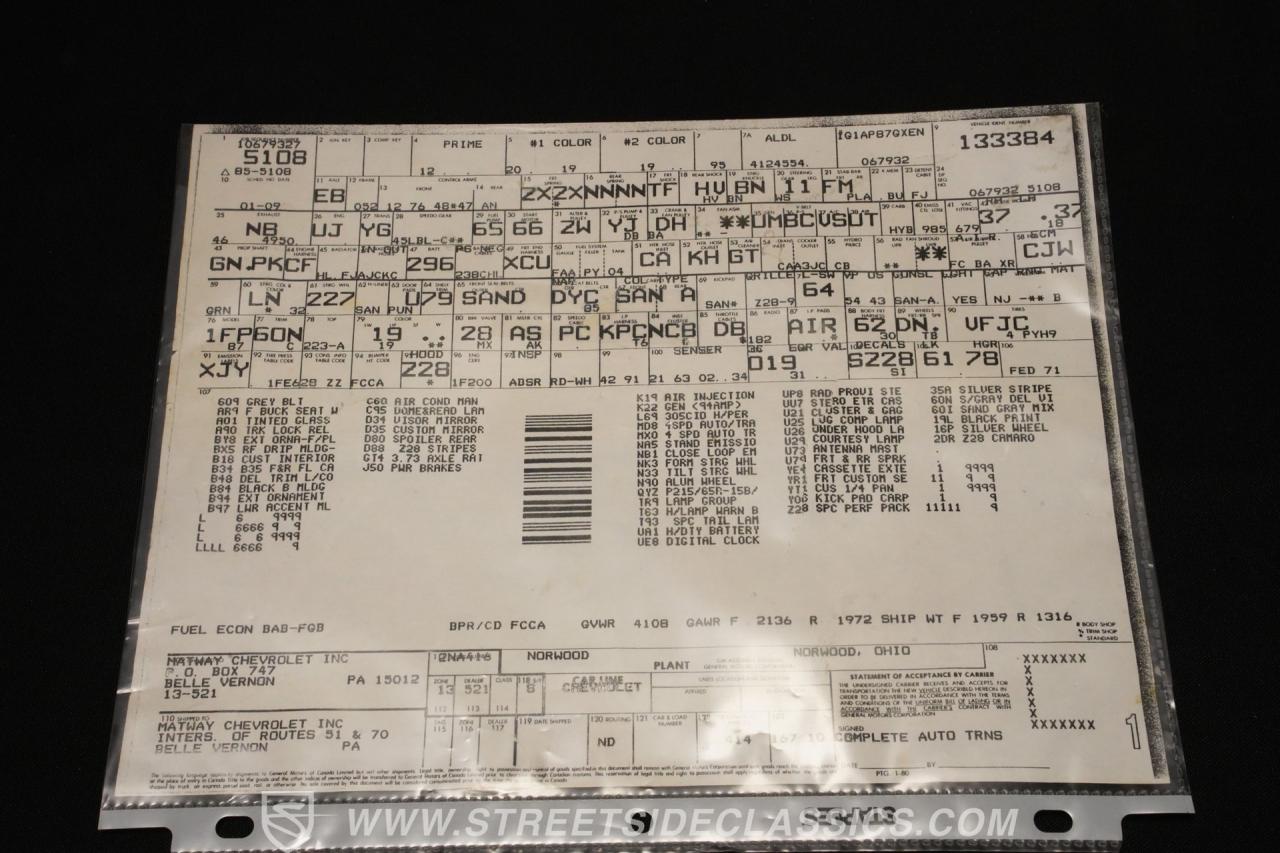 1984 Chevrolet Camaro Z/28 L69