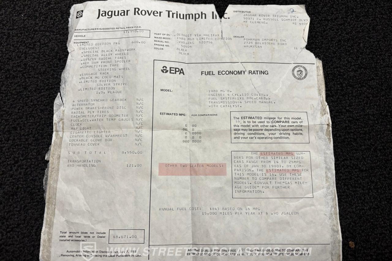 1980 MG MGB Limited Edition