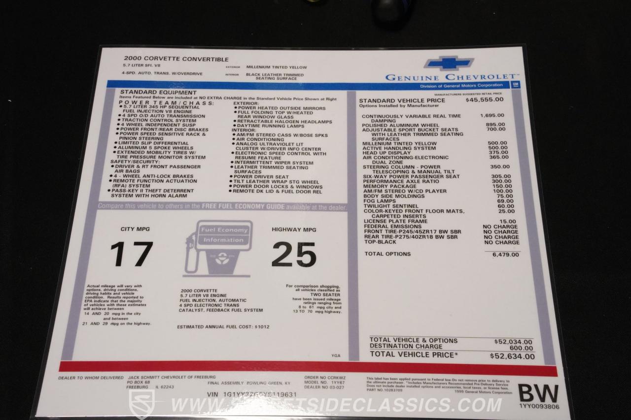 2000 Chevrolet Corvette Convertible