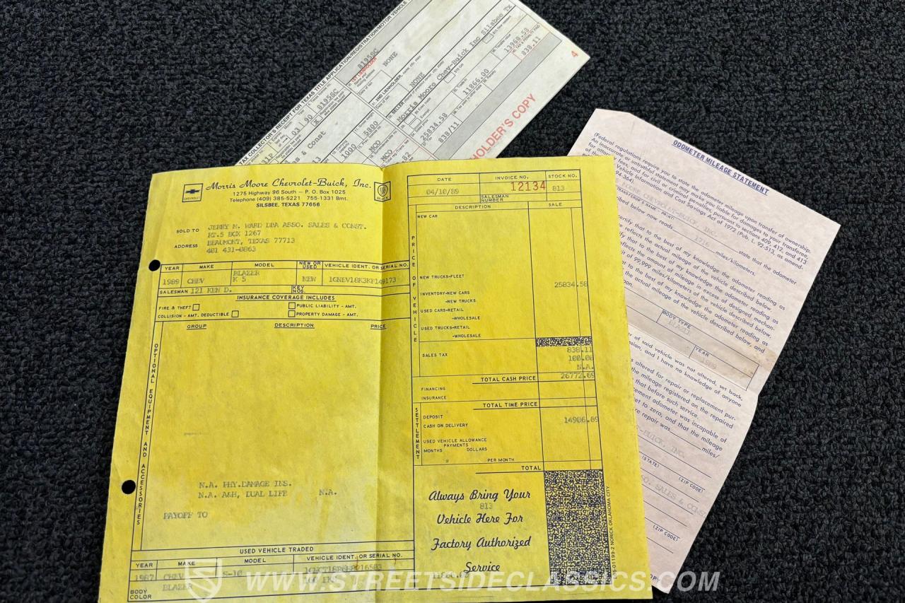 1989 Chevrolet Blazer K5 4X4 Silverado