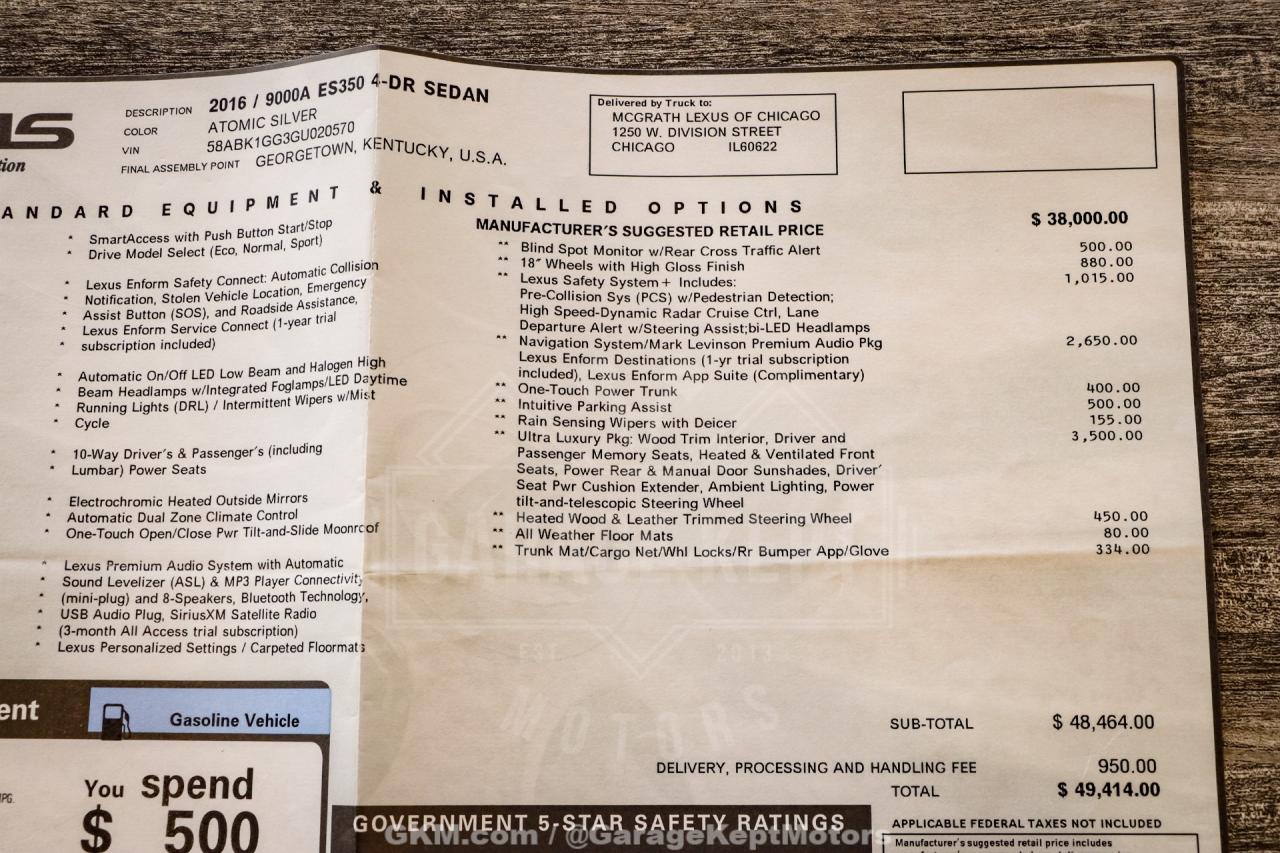 2016 Lexus ES 350