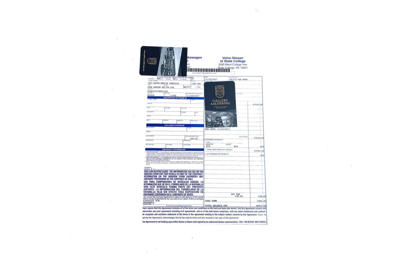 2003 Aston Martin Vanquish 5.9 V12 &ldquo;11.800 Miles&rdquo;