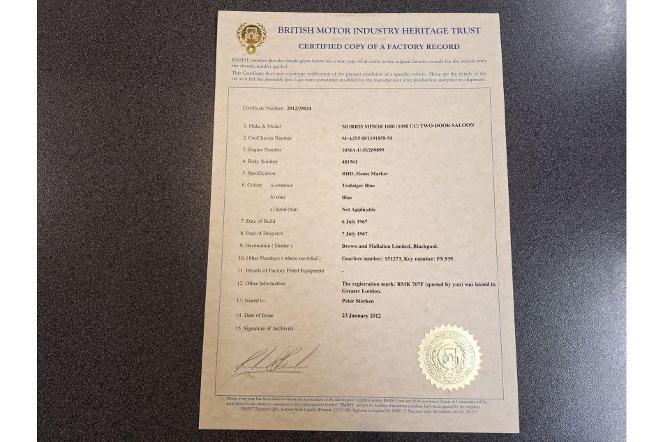 1967 Morris MORRIS MINOR 1000