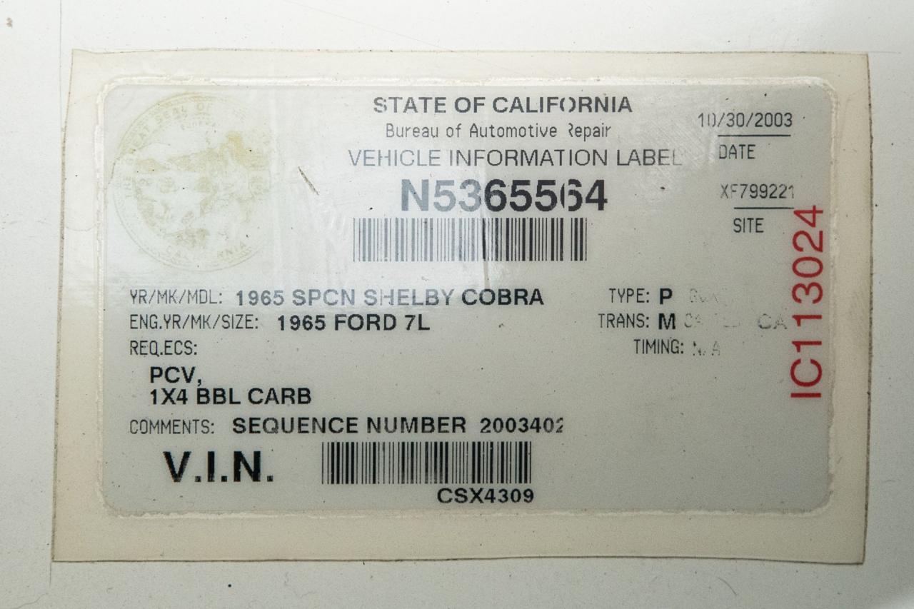 1965 Shelby Cobra 427 S/C