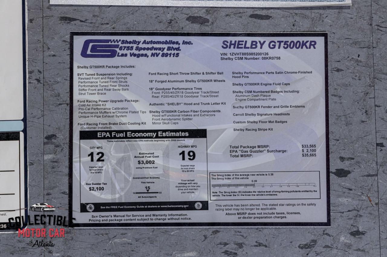 2008 Shelby GT500KR