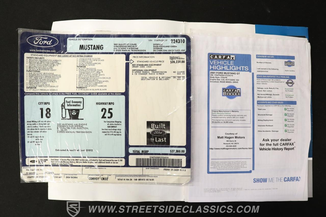 2001 Ford Mustang Bullitt GT