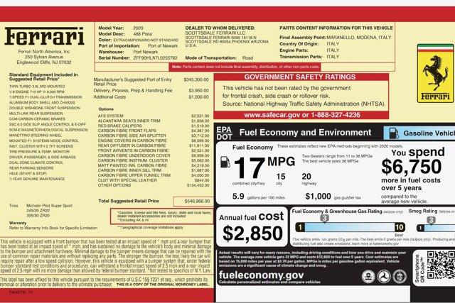 2020 Ferrari 488 PISTA