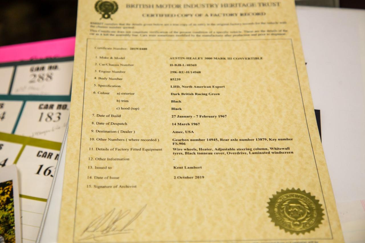 1967 Austin - Healey 3000 MKIII