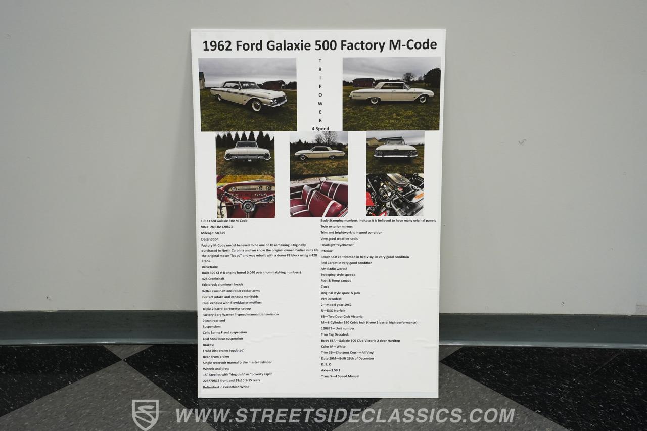 1962 Ford Galaxie 500 Club Victoria Tri-Power