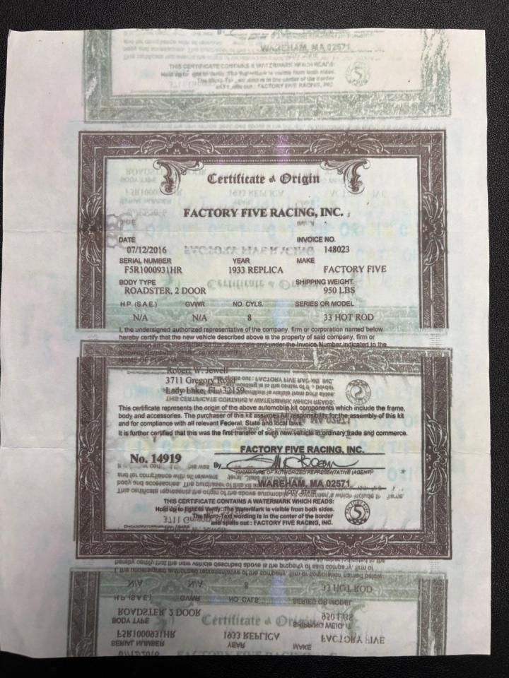 1933 Ford Roadster Factory Five